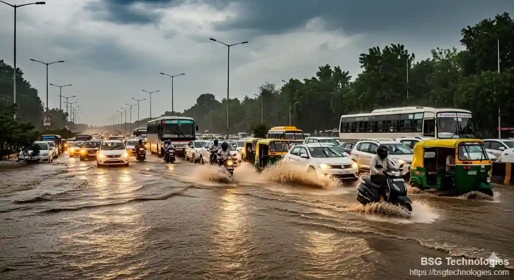 Delhi Rains Wreak Havoc: Waterlogging and Traffic Chaos Across the City