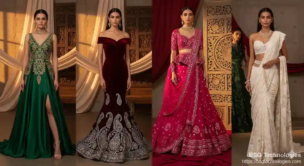 Fusion Indo-Western Gowns – Perfect Wedding Reception Outfit Ideas